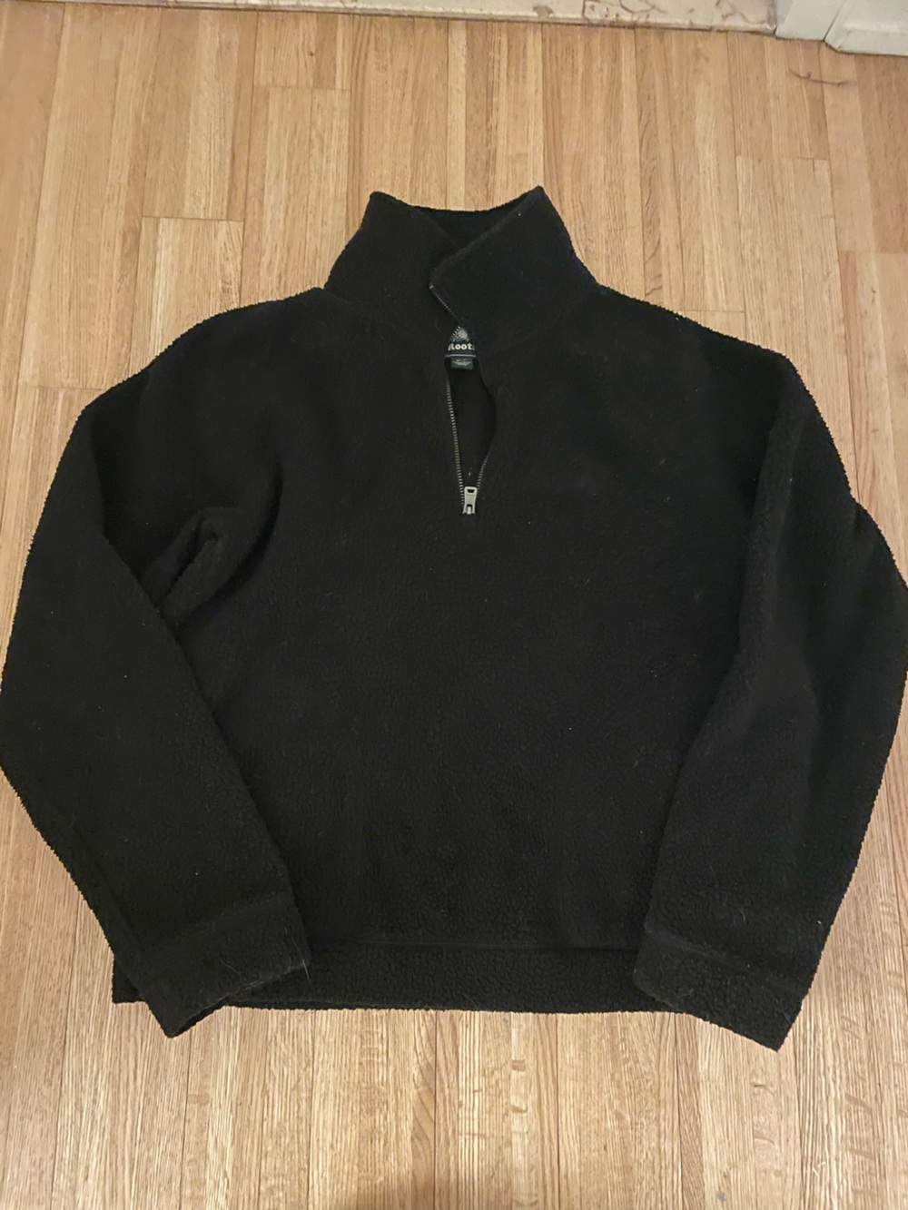 Roots Black Sherpa Quarter Zip Jacket